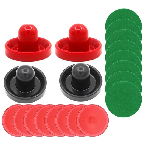 Imagen 2 del producto Juego de Hockey de mesa de aire, herramienta de disco con empujador de discos, mazo de franela, juguetes de entretenimiento de plástico, 6 colores, 96mm, 20 piezas por juego