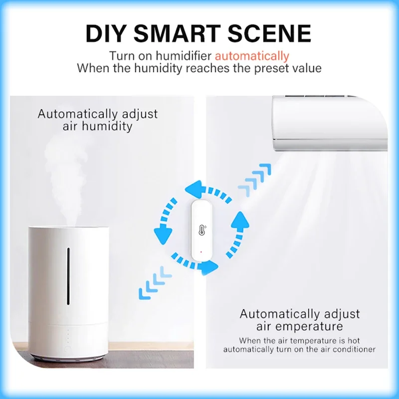 Sensor inteligente de temperatura y humedad, termómetro conectado al hogar, Compatible con Smart Life, Alexa, asistente de Google, Tuya, WiFi/ZigBee