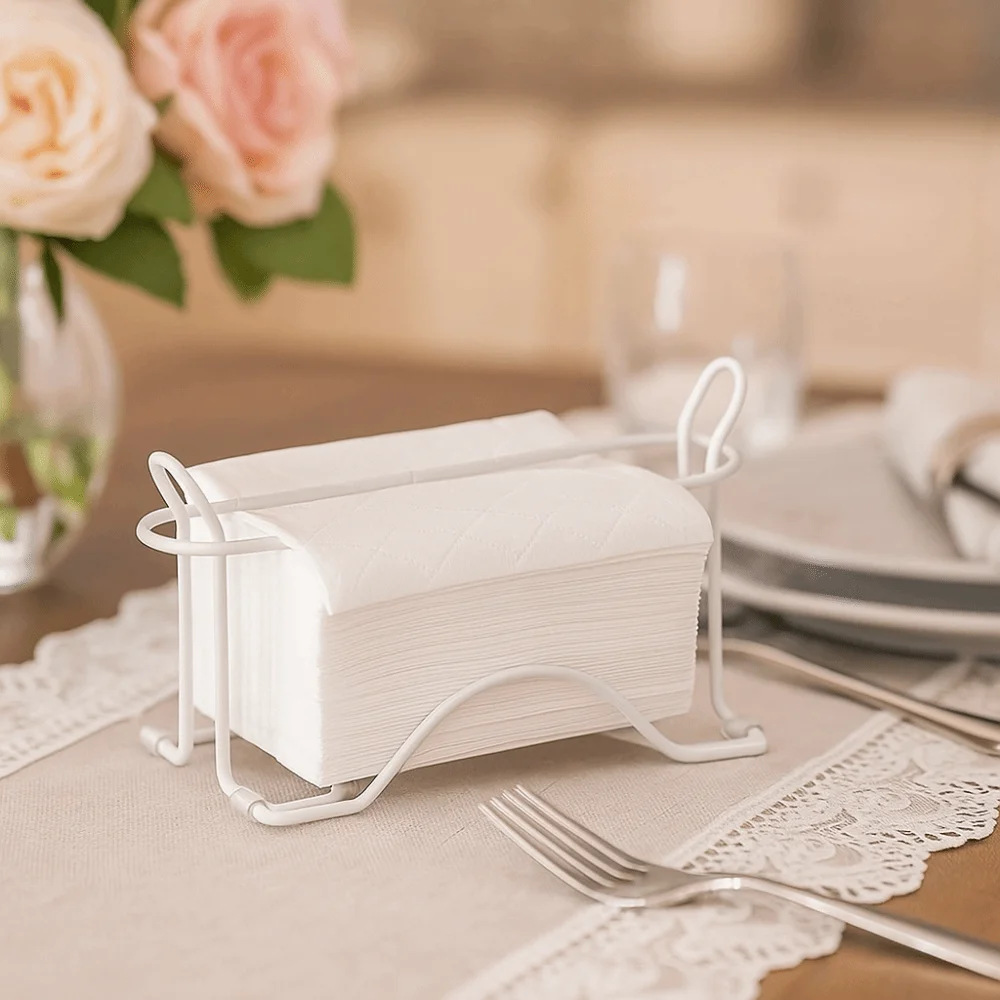 

Portable Minimalist Tissue Holder Anti-Rust Space Saving Vertical Napkin Holder Removable Iron Metal Storage Rack Kitchen