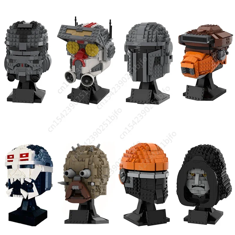 Moc Space Wars Battle Bust Helmet Classic Movie Blocks Assembled Model Character Helmet Cloned Bust Helmet Toys Gifts