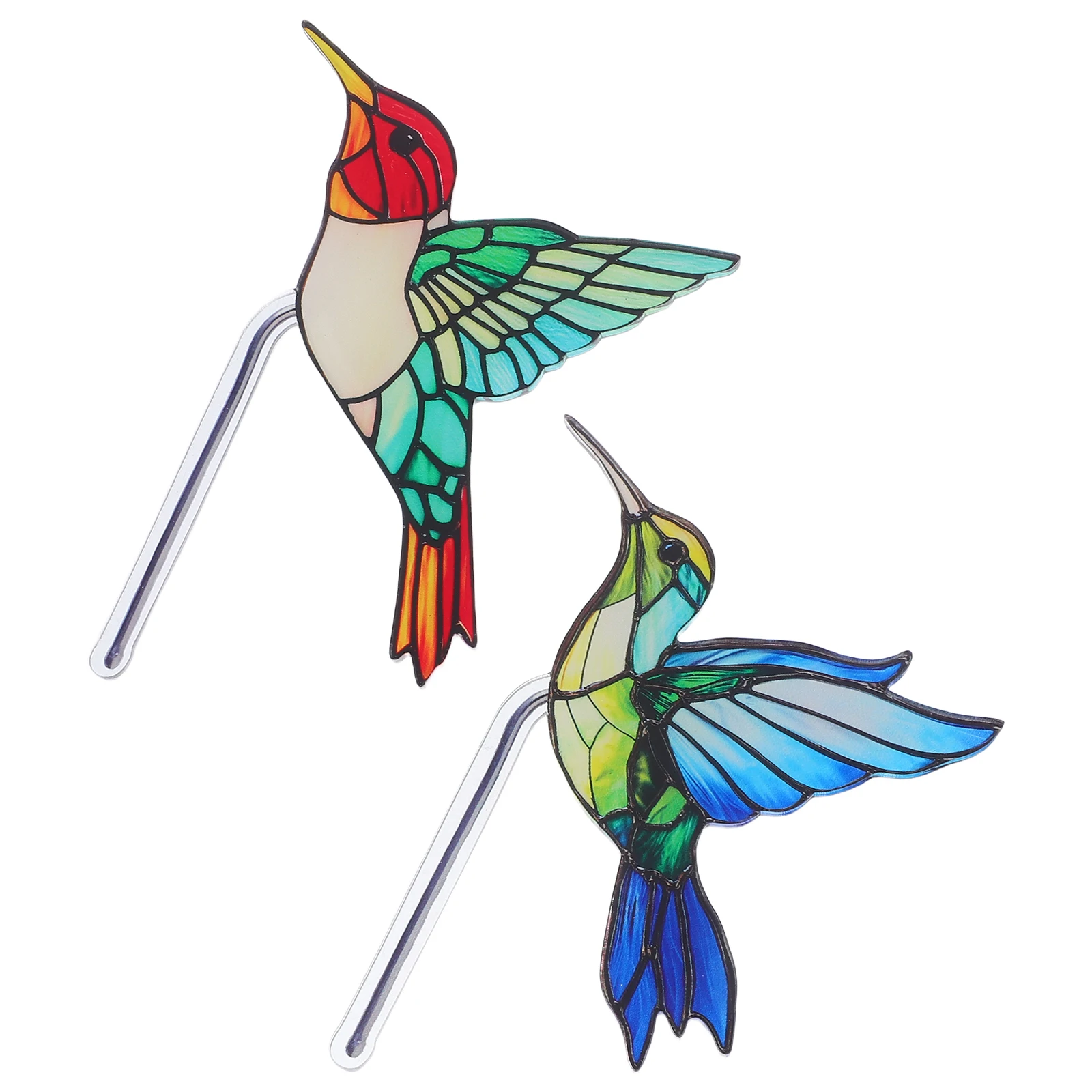 

2pcs Acrylic Bird Figurines Planter Stakes Creative Home Decor Garden Planter Decoration Outdoor Indoor Plant Accessories Flower