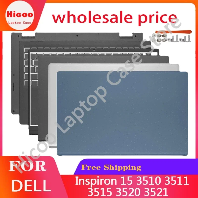 New For Dell Inspiron 15 3510 3511 3515 3520 3521 LCD Back Cover Front Bezel Hinges Top Case 00WPN8 00DM9D Frame Bezel 09WC73