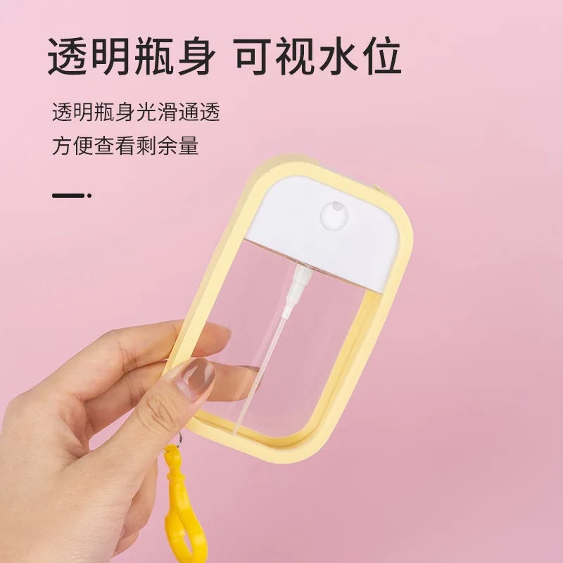 Botella vacía de viaje para desinfectante con pulverizador de mano, práctico tipo de tarjeta, botella con pulverizador separado, tipo prensa, botella separada con llavero