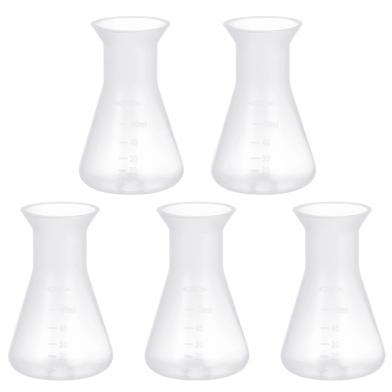 

5 Pcs Plastic Flask Laboratory Conical Beakers Chemical Experiment Tool Pp Science