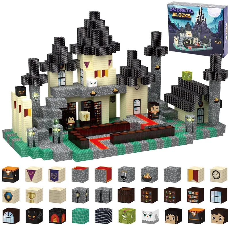 141PCS Magnetische Bouwstenen Magic Academy STEM Montessori Zintuiglijke Stapelblokjes Speelgoed voor Leeftijden 3+ Cadeaus voor Jongens & Meisjes