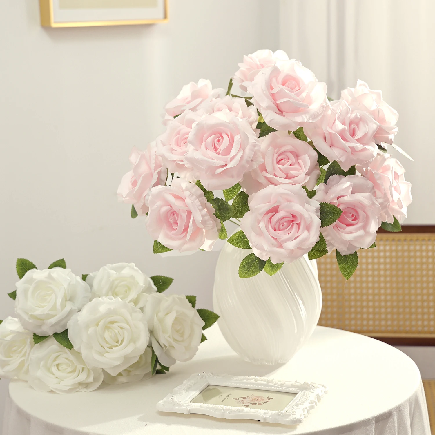 인공 실크 장미 꽃 웨딩 신부 부케 홈룸 테이블 꽃병 - Baby Nursery Decor Ideas 리뷰 및 가격