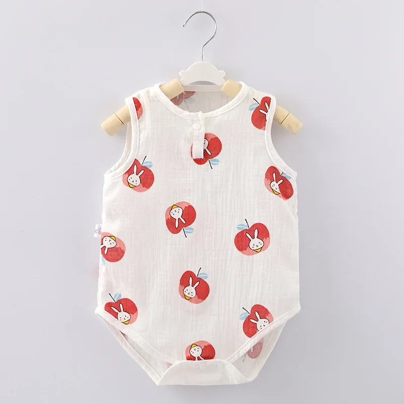 2024 New In Summer Infant Newborn Baby Girls Boys Sleeveless Cloth Cotton Outfits Kids Casual Jumpsuits Toddler Bodysuits