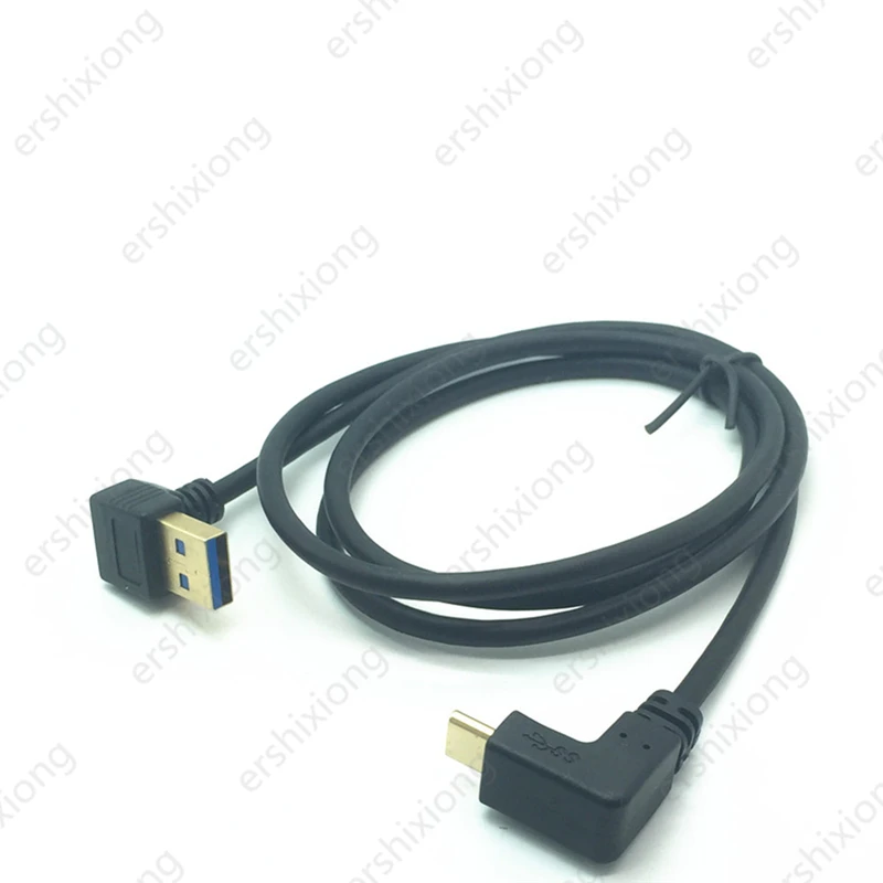 90 Degree USB C Cable USB 3.0 A to USB Type C Left / Right Angle Data Sync & Charge Cord USB-C Converter Adapter double angled