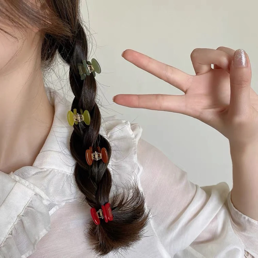 Ins Hot Selling Lovely 2CM Mini High Ponytail Hair Clip Side Bangs Clip For Sweet Girls Colorful  Acetic Acid Small Shark Clip