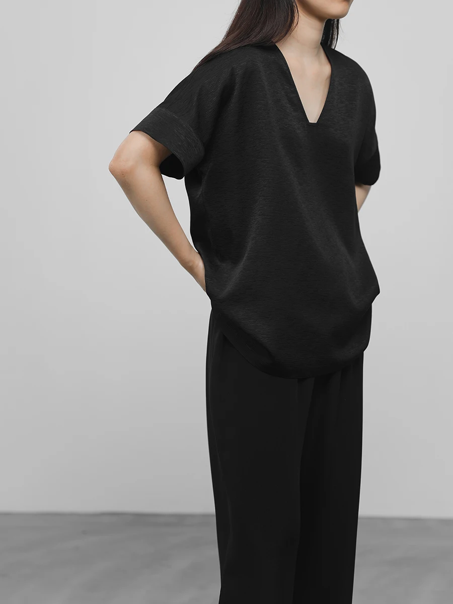 

Шелковый топ JUZININE оригинального дизайна, свободного кроя, из атласной ткани, летний, модный, прямого кроя, для женщин