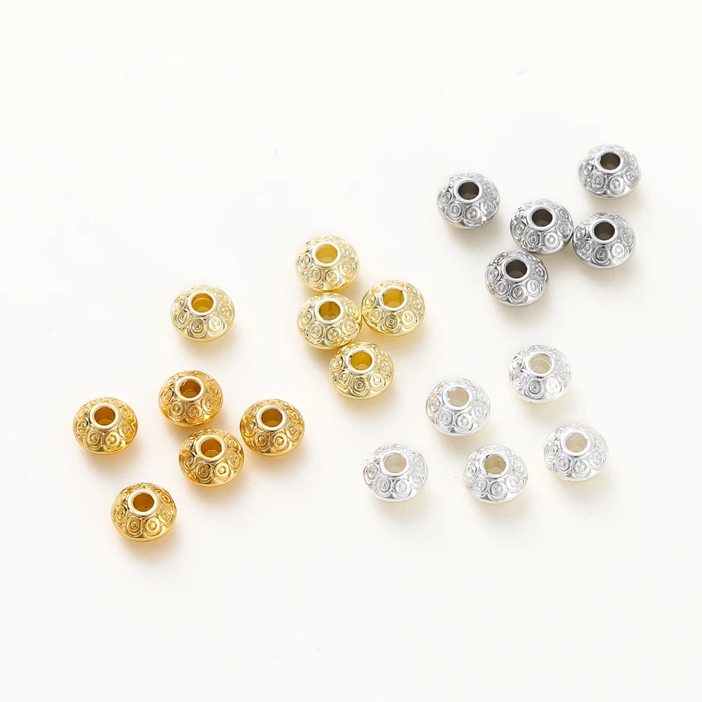 

10/20Pcs/Lot 14/18K Gold Color Plated Brass Flat Round Charms Loose Beads for DIY Necklace Earrings Jewelry Making Supplies