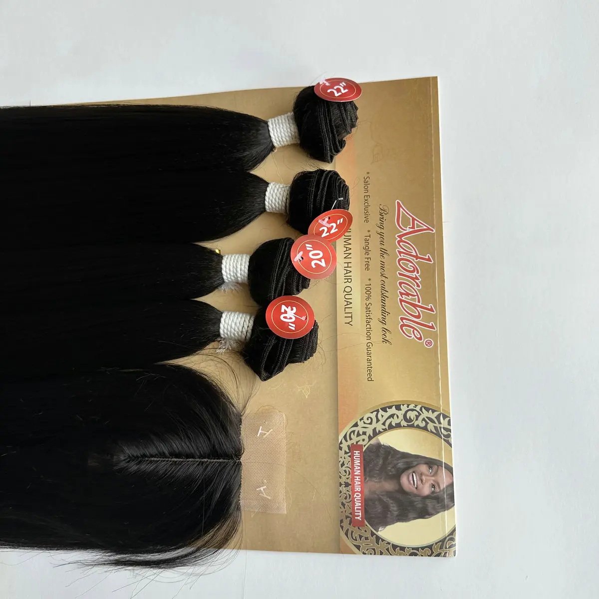 New Silk Yaki Straight One Pack Solution,Packet Synthetic Hair Bundles With 2x4 T Part Hand Made Lace Closure GOLD YAKI 4PCS