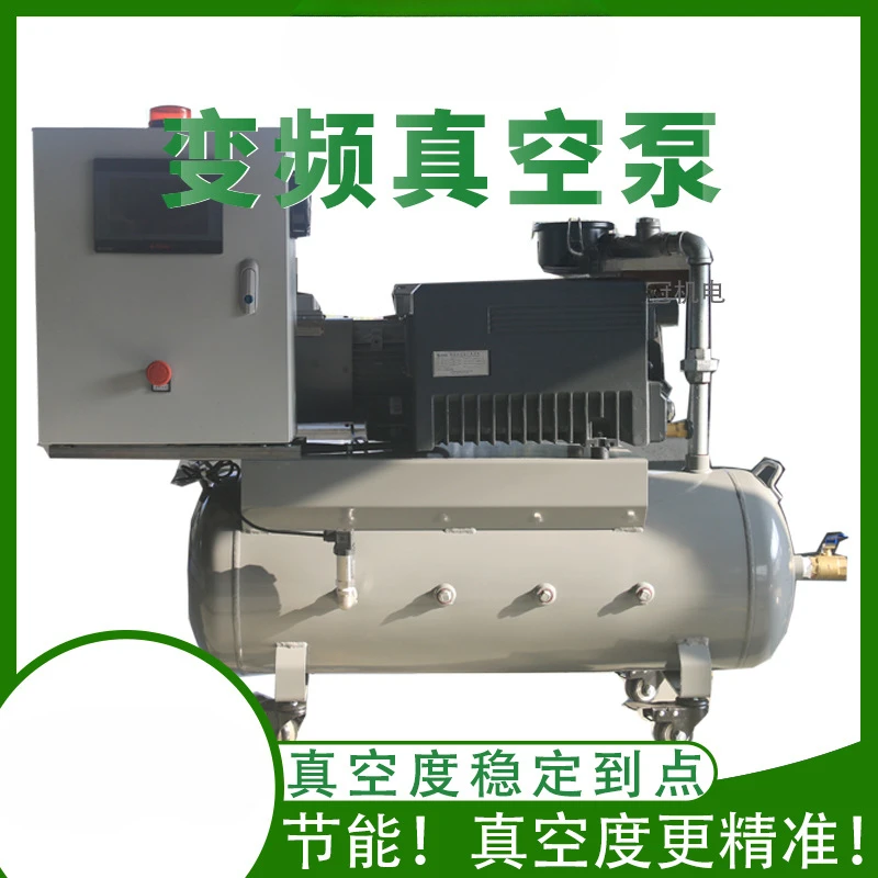 Variable Frequency Vacuum Pump Unit Single-Stage Rotary Vane Pump Oil Pump Vacuum System Mobile PLC Control Vacuum