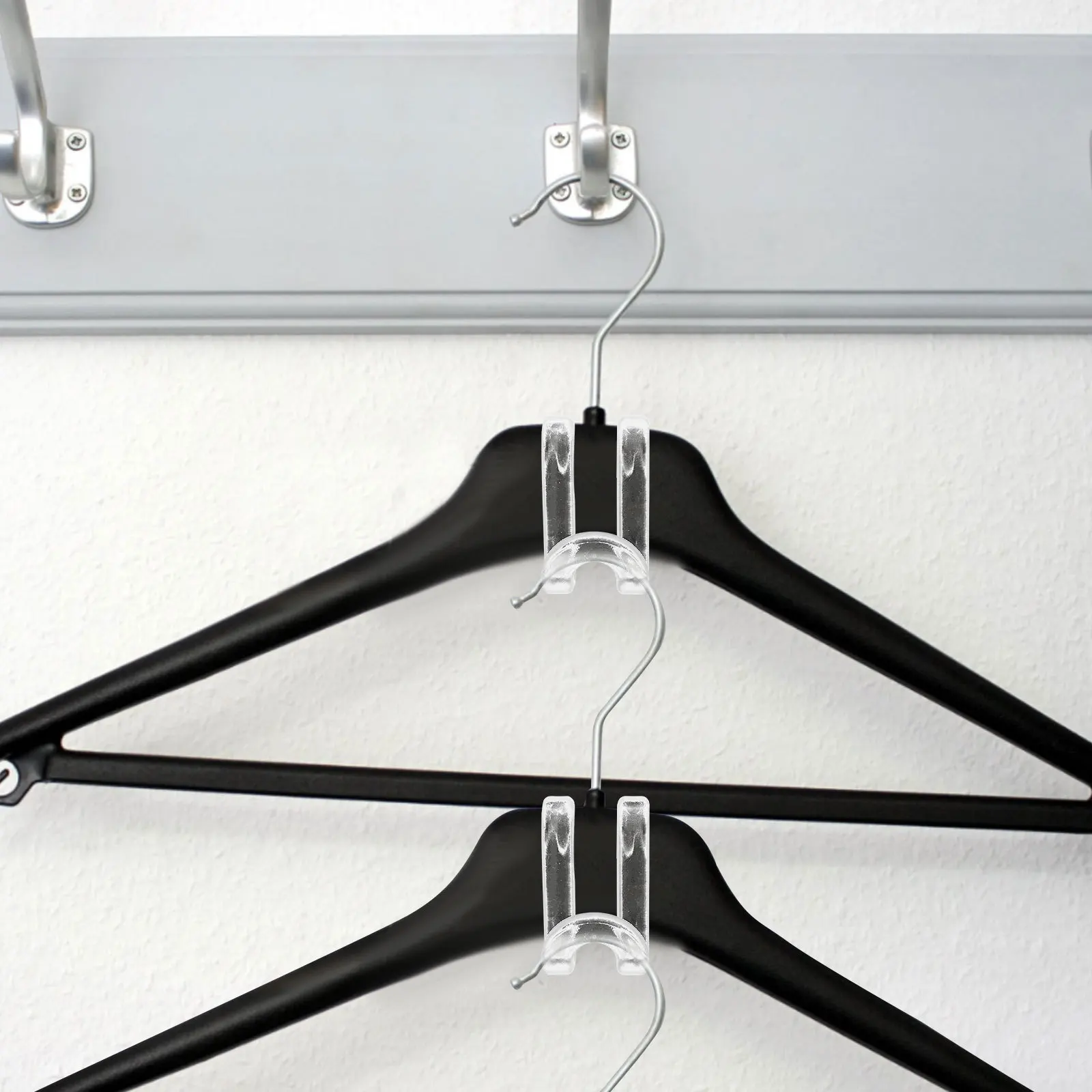 

60Pcs Transparent Clothes Hanger Connector Hooks S Shaped Multi Layer Hanger Extender for Closet Space Saver Organizer