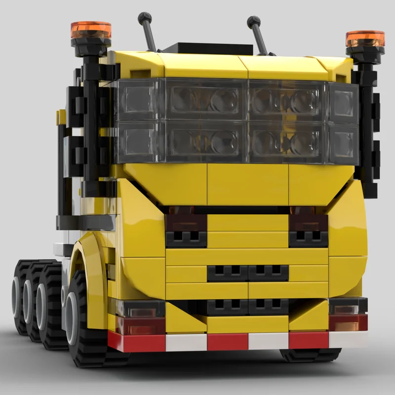 บล็อกตัวต่อรถพ่วง Lowboy สําหรับงานหนัก, ชุดขนส่งอุปกรณ์ก่อสร้าง, ชุดโมเดลยานพาหนะอุตสาหกรรมสําหรับวัยรุ่นผู้ใหญ่