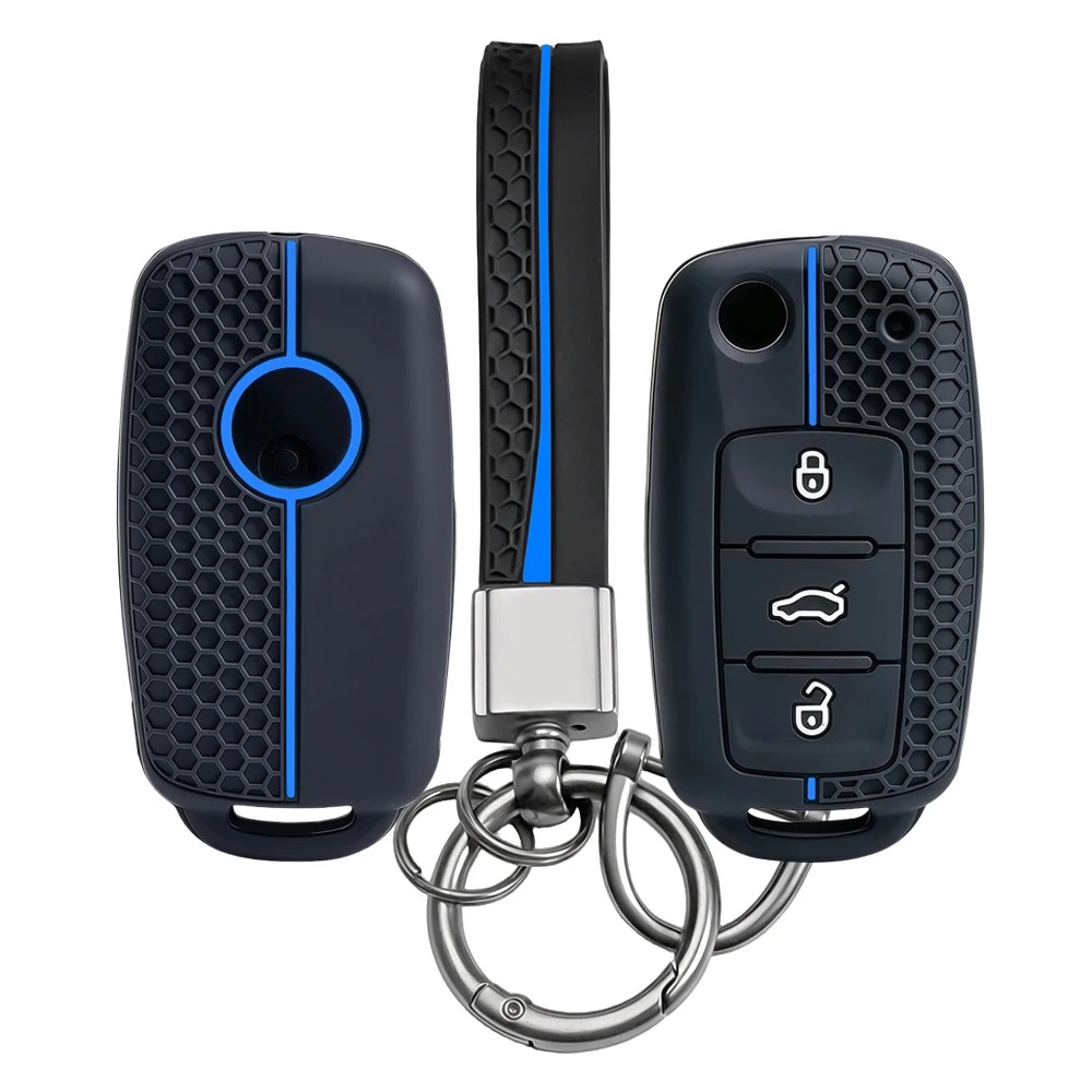 Keychain Protect For VW Passat Jetta Golf 6 7 Polo Caravelle For Skoda Octavia A5 Fabia Seat Arona Ateca Silicone Car Key Case