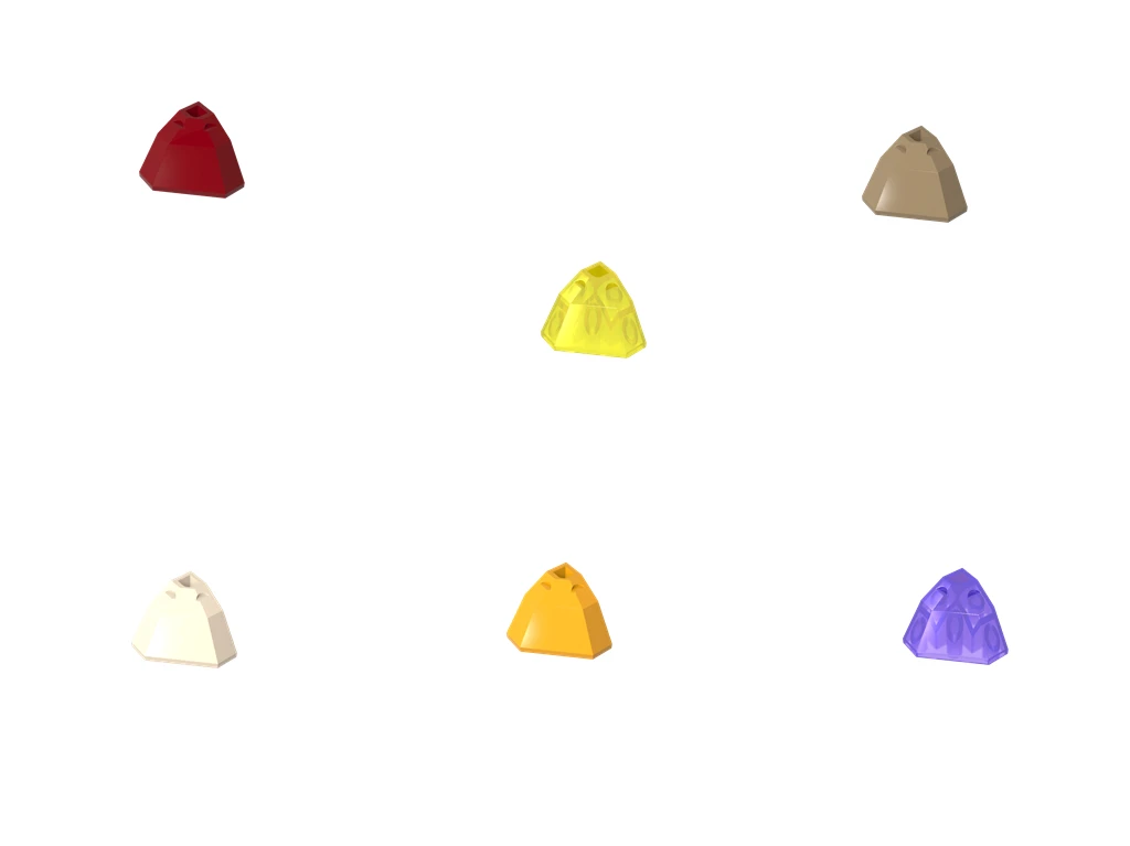 3x3x2 Multilateral Secondary Pyramidal Conoid MOC Interlocking Brick Components & Fittings 2228 Compatible with LEGO 2464