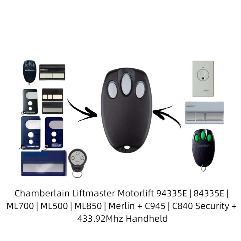 

Для моторного подъемника Chamberlain Liftmaster 94335E устройство открывания гаражных ворот 84335E 84335EML пульт дистанционного управления 1A5639-7 пульт дистанционного управления гаражом 433,92 МГц