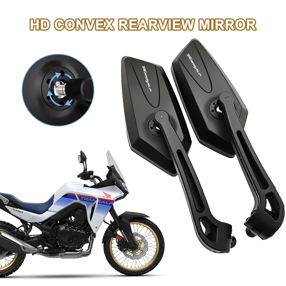 2pcs Motorcycle Side Mirror Rearview Mirror Adjustable Rotating For Honda TRANSALP XL750 XL600 XL650 XLV 600 650 700