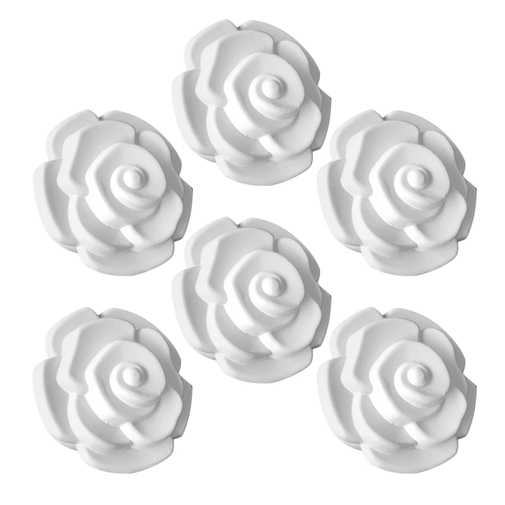

6pcs Zinc Alloy Drawer Pulls Single Hole Rose Cabinet Handles Furniture Knobs for Dresser Wardrobe Door Hardware Metal Pulls