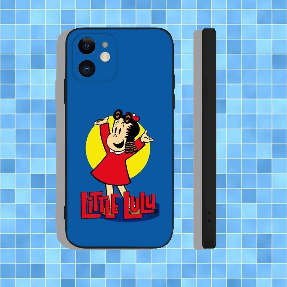 Cartoon The Little Lulu Show Phone Case For iPhone 16,15,14,13,12,11,Pro,Max,Plus,X,XS,XR,SE,8,7,Mini,Soft Silicone Black Case