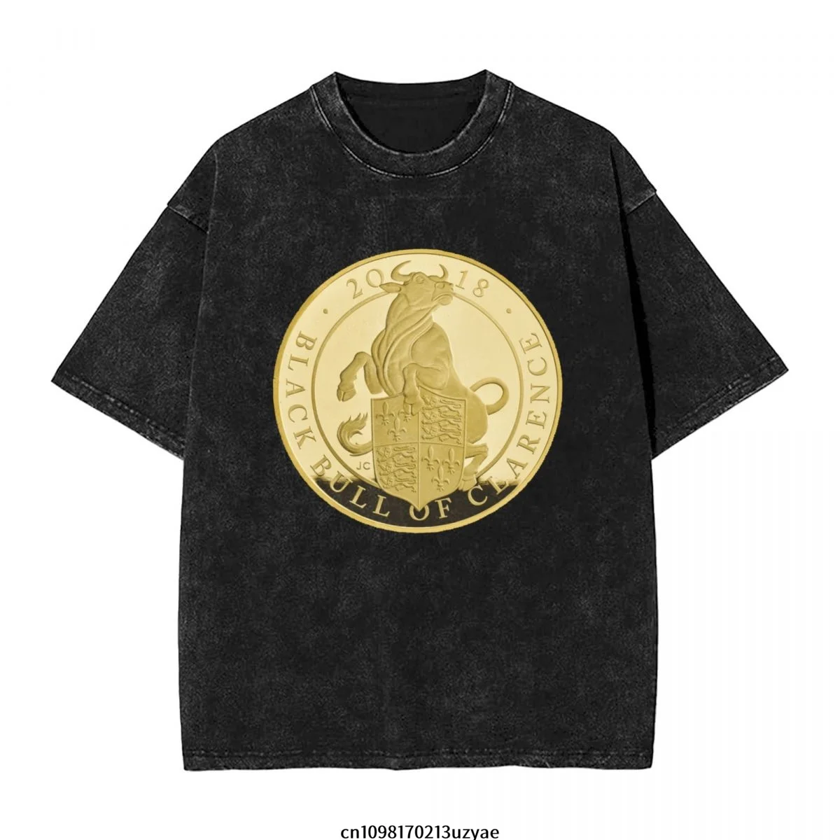 

Мужская винтажная хлопковая футболка с короткими рукавами The Coin Bull, летняя футболка в стиле хип-хоп