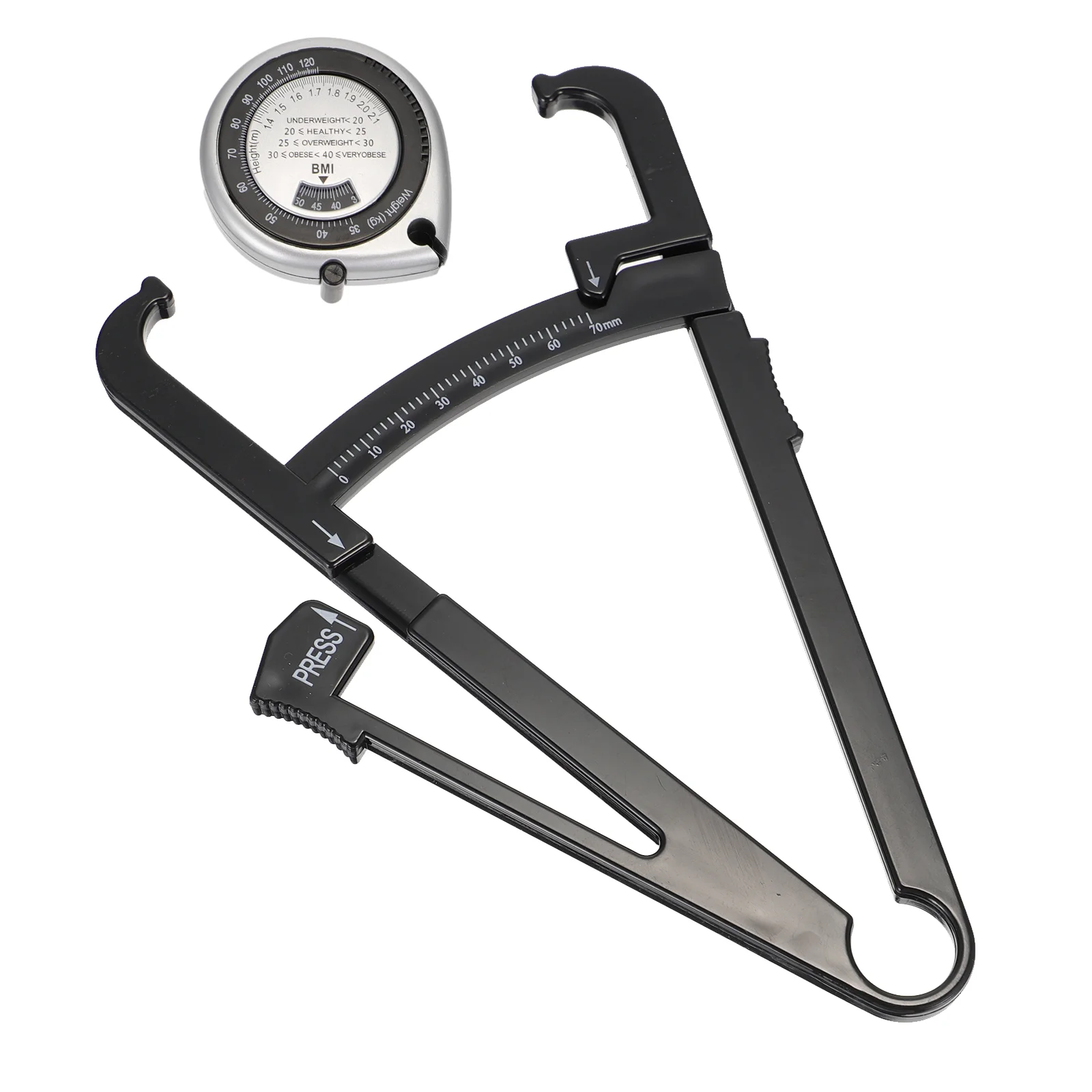 Body Fat Charts Digital Caliper Clip Set Tape Measure BMI Ruler Health Tool Kit