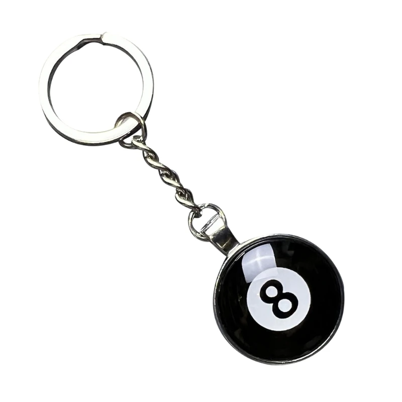 Lächelndes Gesicht Würfel 8 Ball Charm Schlüsselanhänger Süßer cooler Anhänger Auto Schlüsselanhänger Schmuck