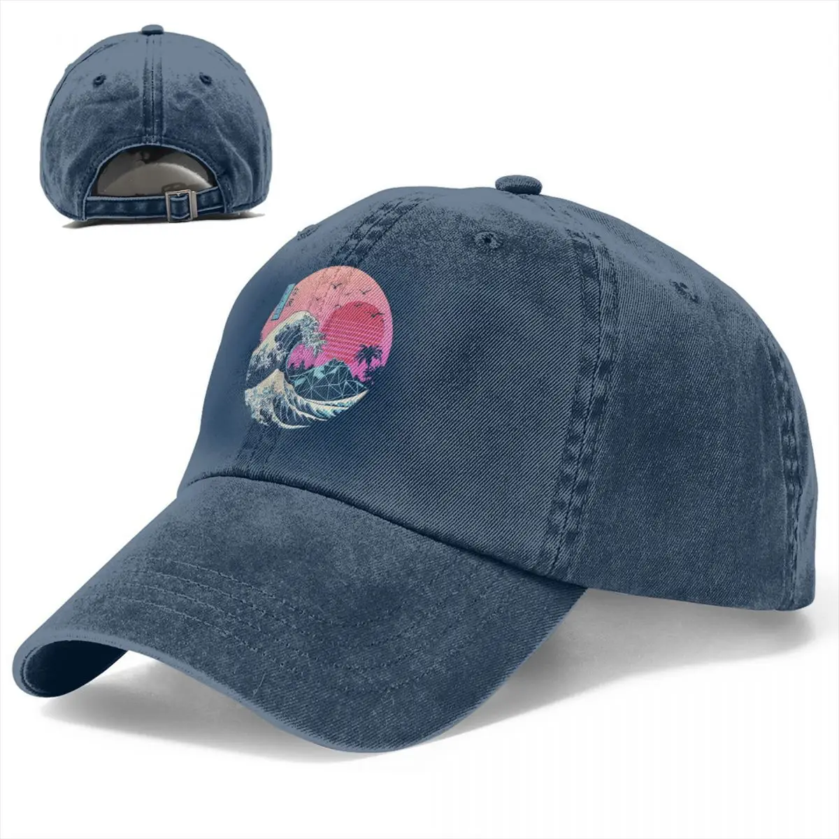 90s Synthwave Vaporwave Punk Unisex Baseball Cap The Great Retro Wave Distressed Washed Hats Cap Vintage Outdoor Headwear