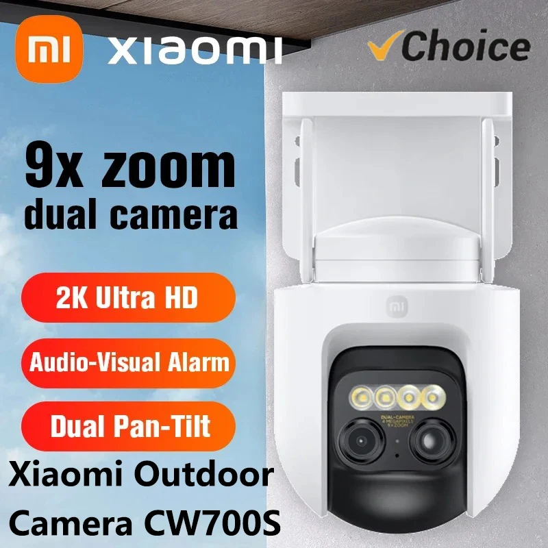 New Xiaomi Outdoor Camera CW700S 2.5K CCTV Full-Color Night Vision WiFi 4 Million Pixel IP66 Smart Home Chinese Version