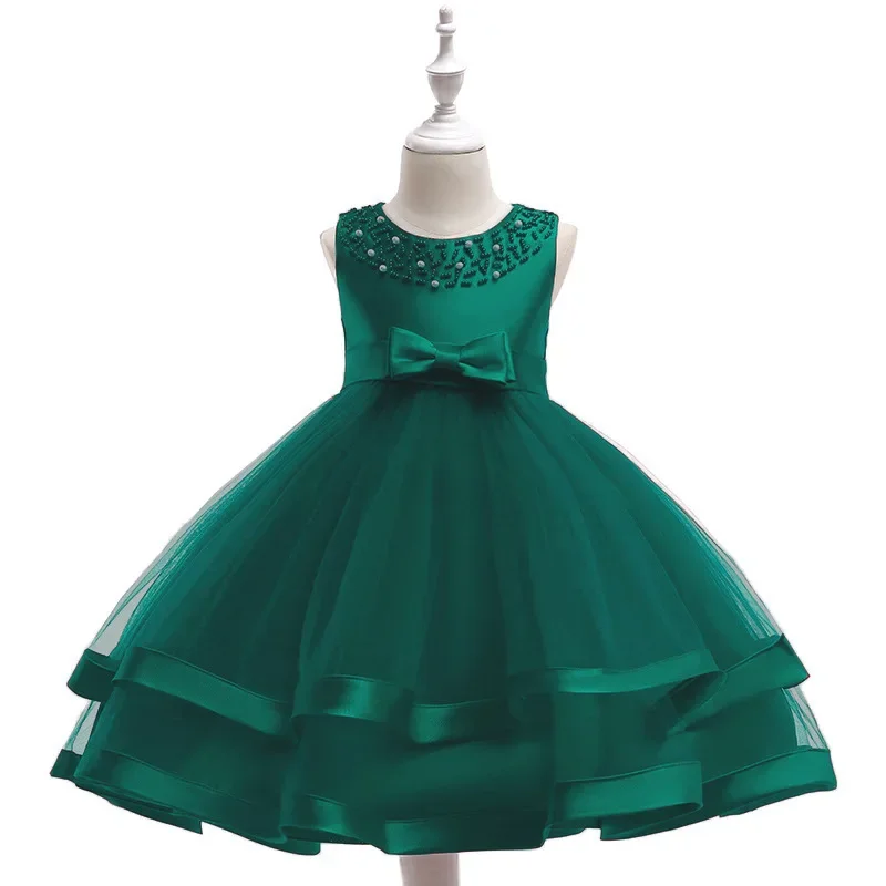 Girls Birthday Dress Wedding Flower Princess Christmas Kid Infant Dress 3 4 5 6 7 8 9 10 yrs old Summer White Sleeveless Little