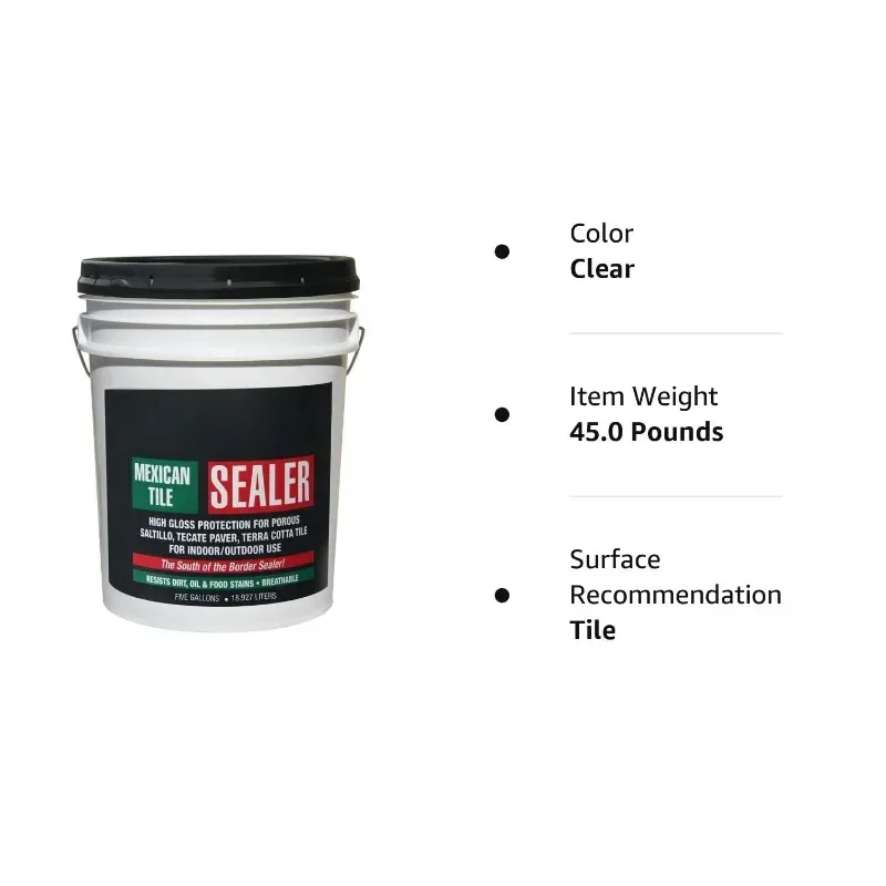 Christmas.Seal Olé Mexican Tile Sealer, 5 Gallon (164)