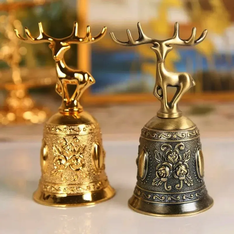 

High-End Deer Bell Rose Hand Bell for Bar Restaurant Dinner Table New Hand Bell Kitchen Bells Metal Cuckoo Clocks