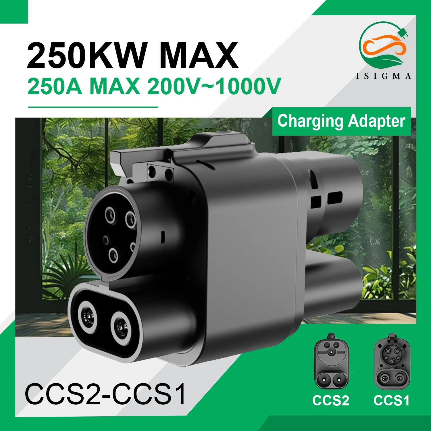 

ISIGMA AC/DC CCS2 To CCS1 EV Charger Adaptor 250A 250kW Fast Charging 1000V For Electric Vehicle Cars