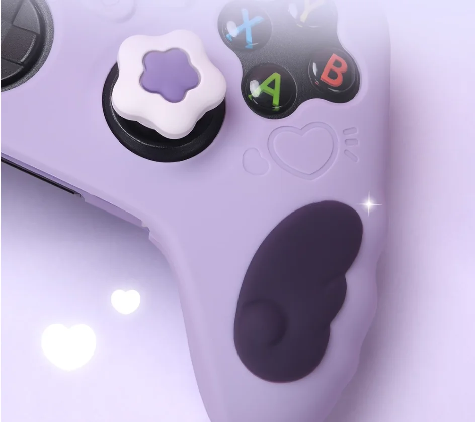 نجمة أجنحة الحب سيليكون لينة حامي ملصق الجلد ل Xbox سلسلة X/S أذرع التحكم في ألعاب الفيديو حالة XSX XSS الإبهام عصا قبضة غطاء تغليف