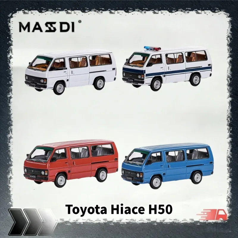 [In Stock] MASDI 1:64 Toyota Hiace H50 replica alloy car model, suitable as a gift for boys, a collectible or decorative item.