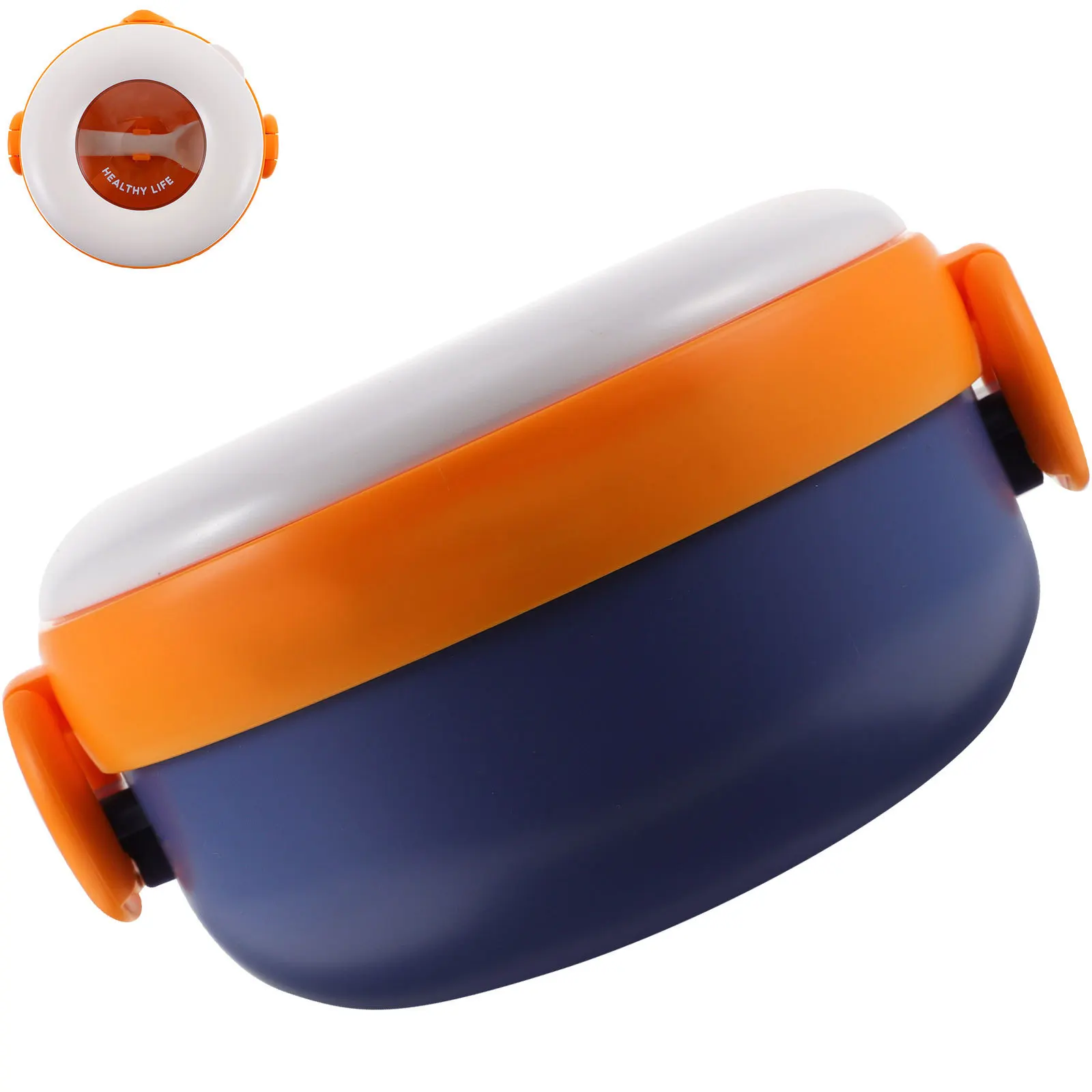 

1 set 1 Set Stainless Steel Baby Feeding Bowl With Scissors Double Handles Food-Grade Pp Lid Portable Toddler Soup Cereal Bowl