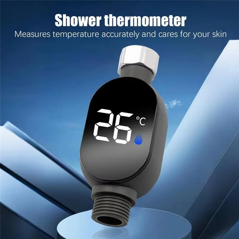 

ABKY-Led Digital Display Temperature Meter Temperature Gauge For Bath Waterproof Bath Thermostat For Home