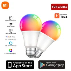 Xiaomi tuya 9/12/15/18w zigbee3.0スマートバルブrgbcwリモコンカラー変更led e27スマートライフアプリalexa google home