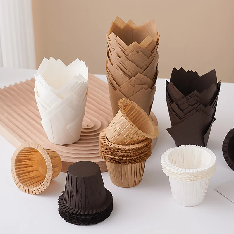 The latest tulip cupcakes, cupcakes, muffin cups, Goblet of Fire, oven high temperature muffin oil-proof tray 200 pieces