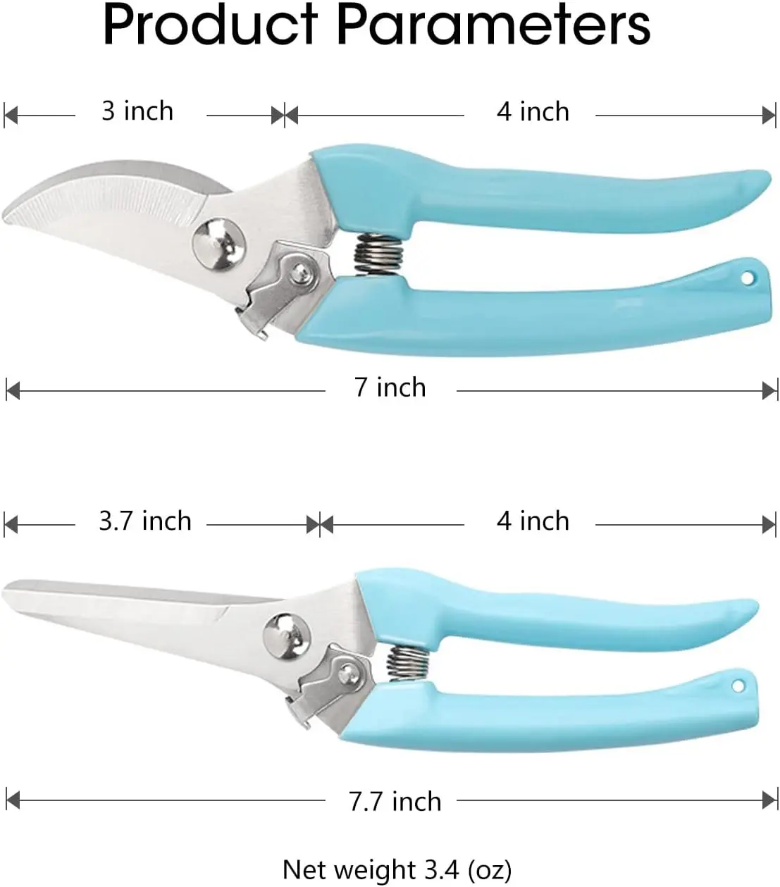 2 Pack Premium Thickened Stainless Steel Floral Shears,Strong Pruner for Flowers,Branches and Leaves