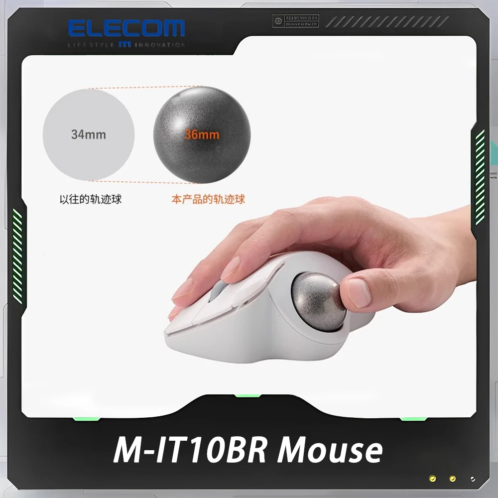 ELECOM M-IT10BR Dual Mode Bluetooth Wireless Mouse 2.4G Ergonomics E-sports Lightweight Mouse  Pc Accessories Customized Gifts