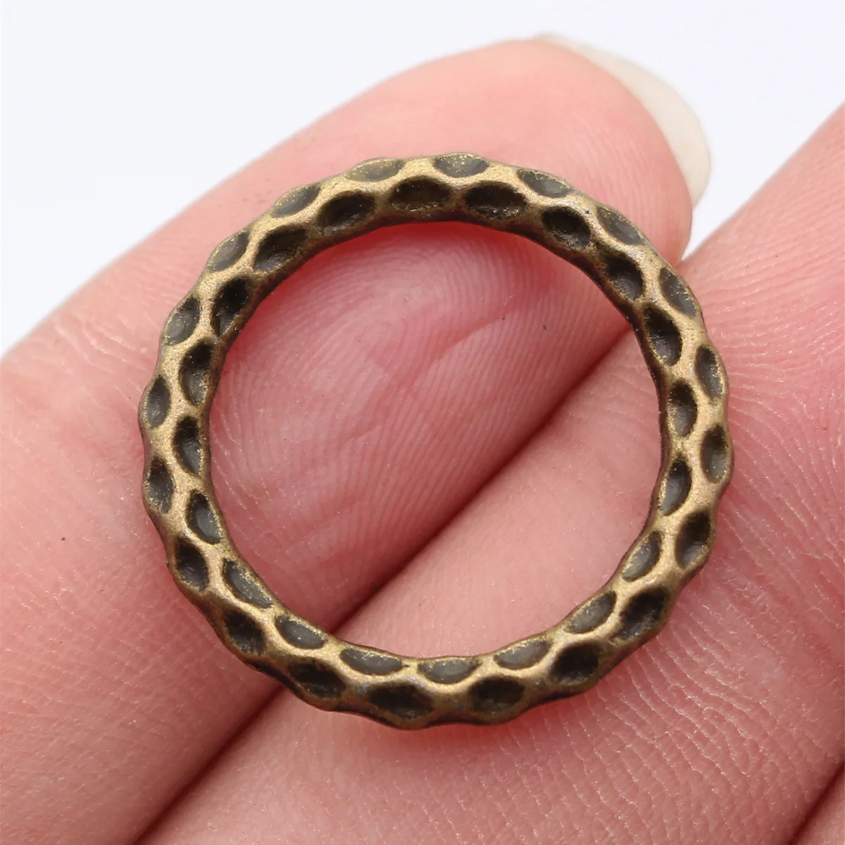 5pcs 4 Colors Hammer-Patterned Circle Connector Wholesale DIY Jewelry Findings