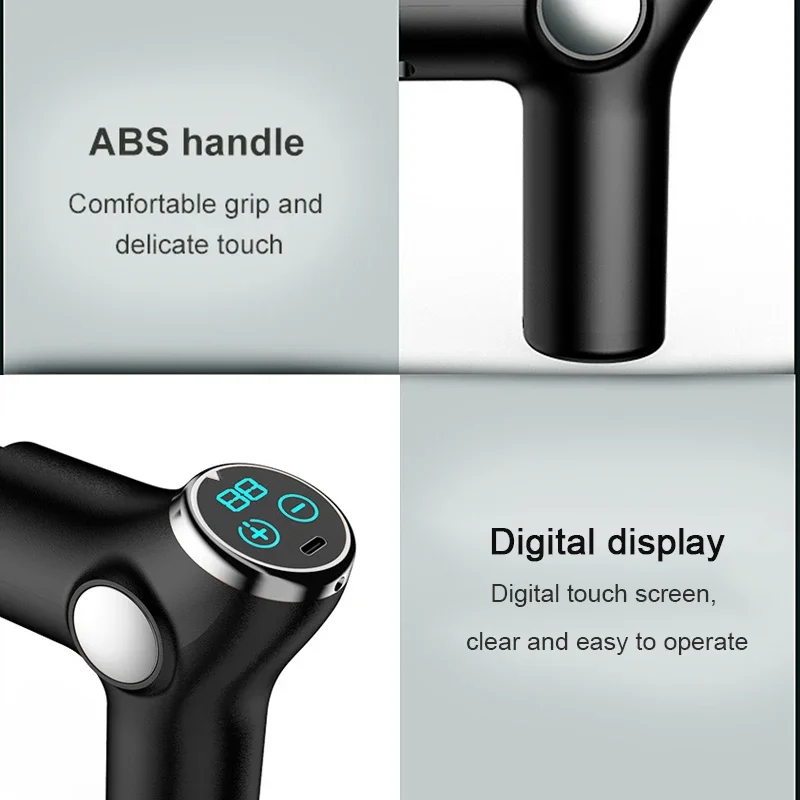 مسدس اللفافة مع شاشة عرض ليد ، مناديل تدليك عميقة ، معدات متعددة الوظائف ، أدوات رياضية للتمارين الرياضية