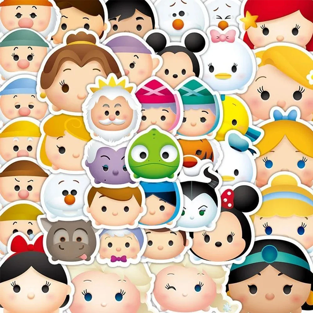 

10/30/50/100pcs Disney Cute Tsum Tsum Stickers Mickey Mouse Elsa Snow White Anime Cartoon Decals Phone Notebook Kids Sticker Toy