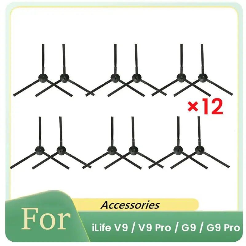 

AEE2-12 Pcs Side Brush For Ilife V9 / V9 Pro / G9 / G9 Pro Robot Vacuum Cleaner Parts Replacement