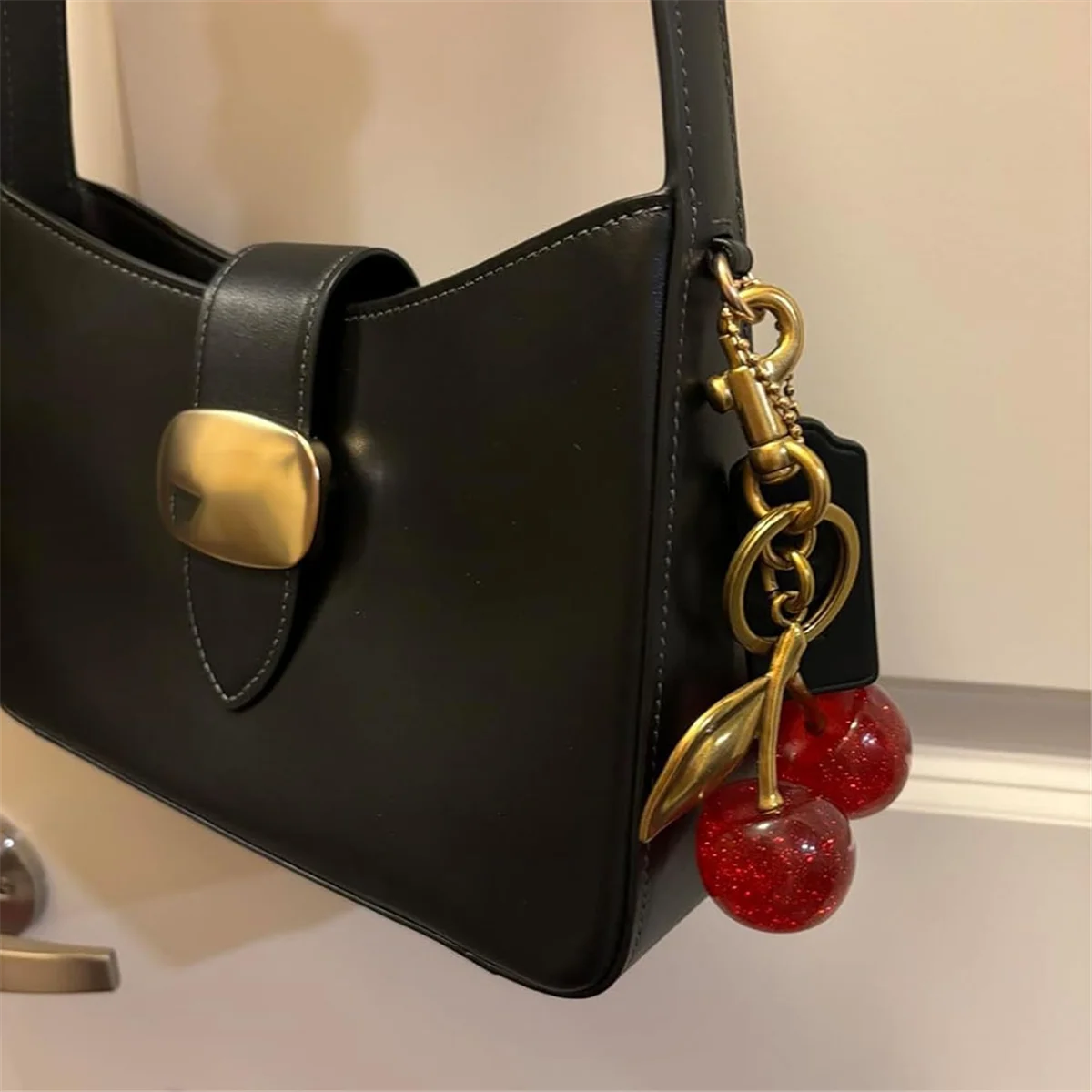 Cherry Bag Charm and Keychain Accessory Purse Charm -Perfect Fashion Addition for Everyday Style and Glamour,Lightweight image 4