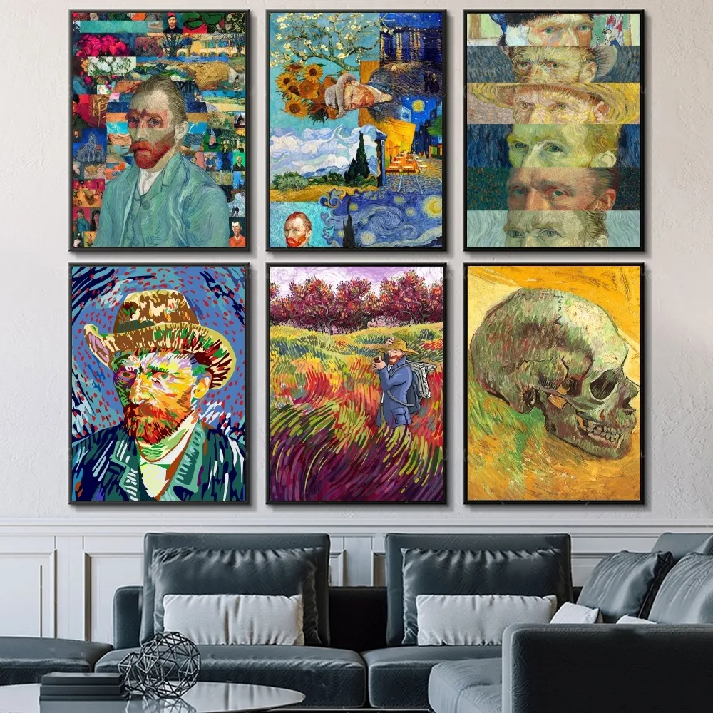 

Vincent van Gogh Poster DIY Sticky Poster Waterproof Paper Sticker Coffee House Bar Home Decor