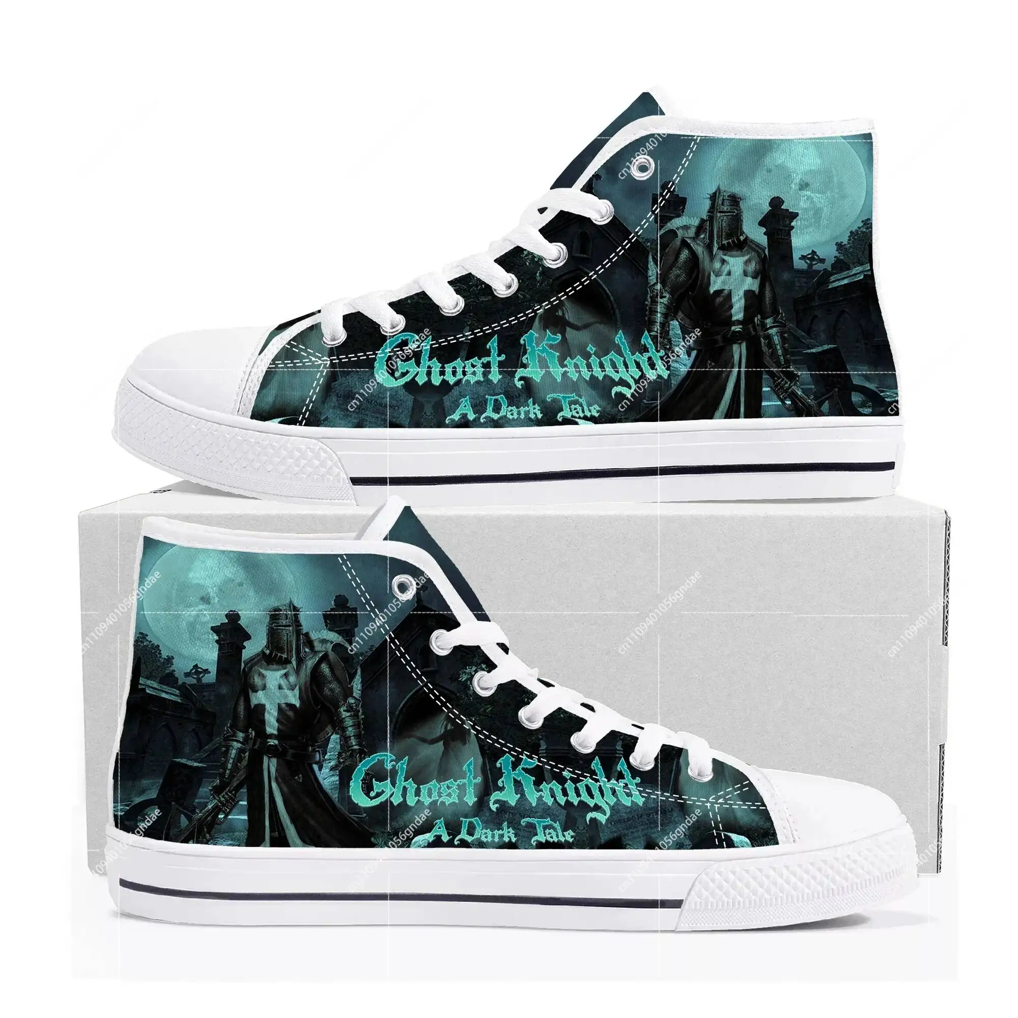 Hot Anime Cartoon Game Ghost Knight Top Sneakers Mens Womens Teenager High Quality Canvas Shoes Casual Tailor Made Sneaker