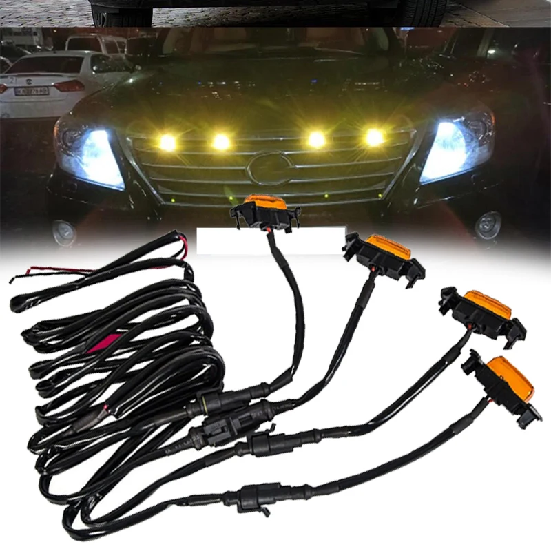 

Светодиодная Автомобильная решетка Drl 12 В, стробоскоп, автоаксессуары для Toyota Tacoma Ford F150 Raptor Off Road 4X4